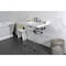 Kingston Brass 36 Carrara Marble Console Sink with Acrylic Legs, Marble WhiteMatte Black LMS36MASQ0 - alternate 6